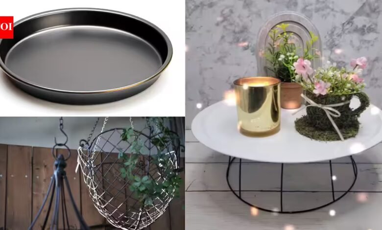 ഈ DIY ലളിതമായ പിസ്സ പാൻ സ്റ്റൈലിഷ് കൗണ്ടർടോപ്പ് സ്റ്റോറേജാക്കി മാറ്റുന്നു