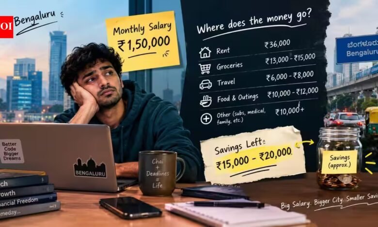 ബെംഗളൂരു ജീവിതച്ചെലവ്: പ്രതിമാസം 1.5 ലക്ഷം രൂപ സമ്പാദിക്കുന്ന ടെക്കി അവകാശപ്പെടുന്നത് താൻ ലാഭിക്കുന്നത് വെറും 15,000 രൂപ; കാരണം ഇതാ